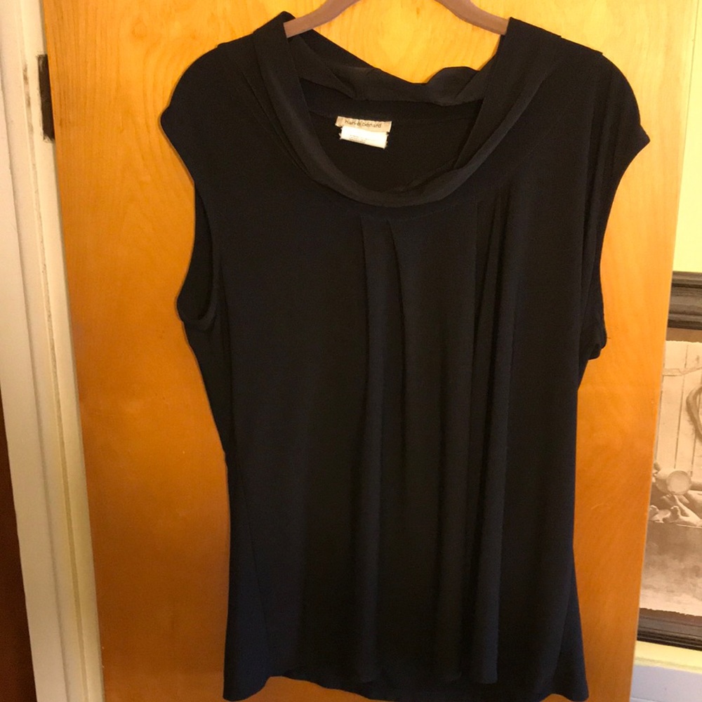 Vintage Harve Bernard black cap sleeve blouse XL